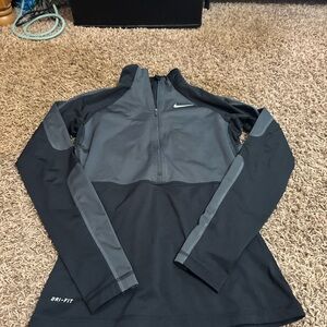 Nike Pro Black and Dark Gray Training Pullover